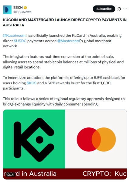 KuCoin и Mastercard выпустили криптовалютную платёжную карту KuCard