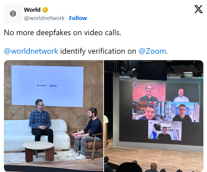 Курс Worldcoin упал на 10% после интеграции её технологии в Zoom и Docusing