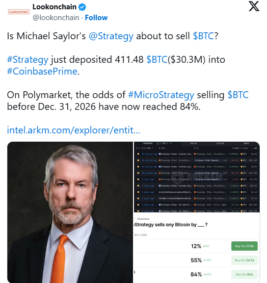 Strategy переместила часть своих биткоин-активов на Coinbase Prime